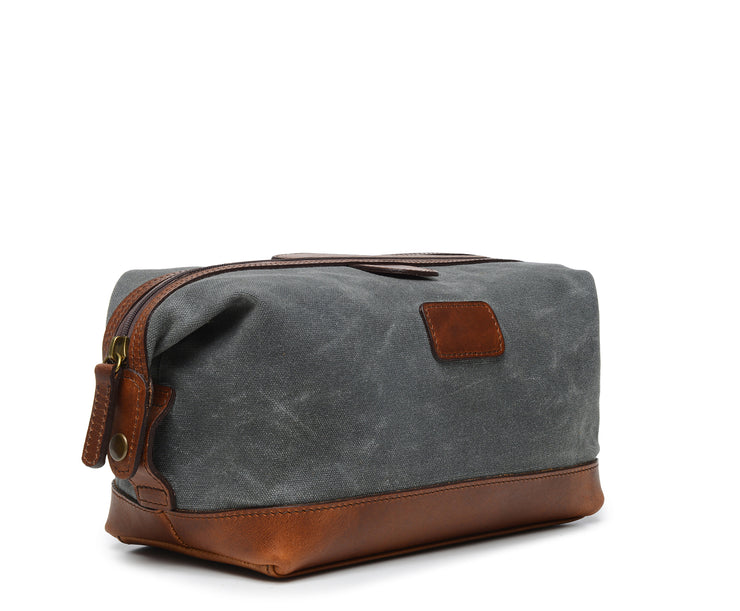 Grey Hover Waxed Canvas Dopp Kit