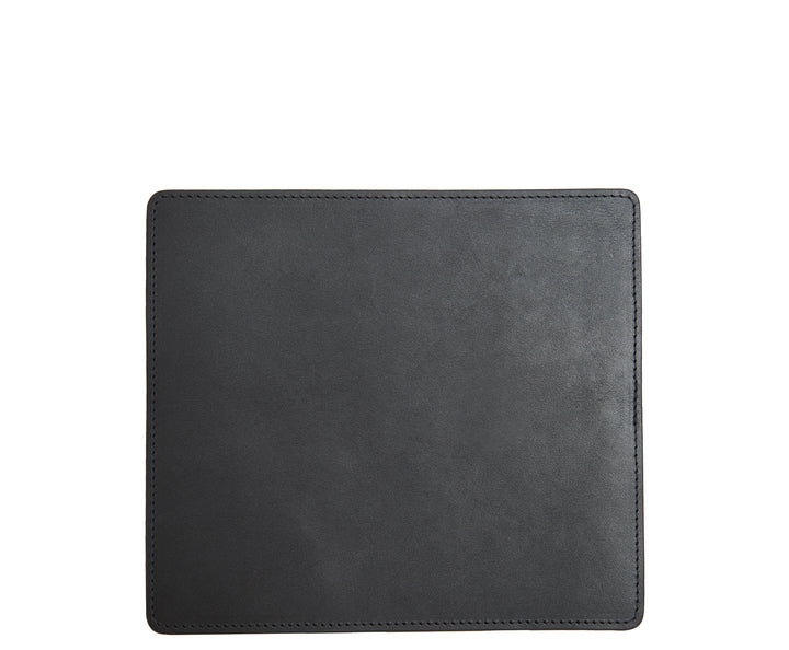 Black Leather mouse pad The Mead is a smooth American full-grain leather mouse pad backed with a non-skid durable rubber mat. #color_black