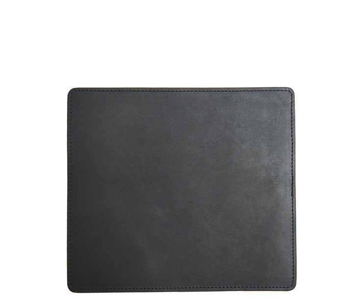 Black Leather mouse pad The Mead is a smooth American full-grain leather mouse pad backed with a non-skid durable rubber mat.