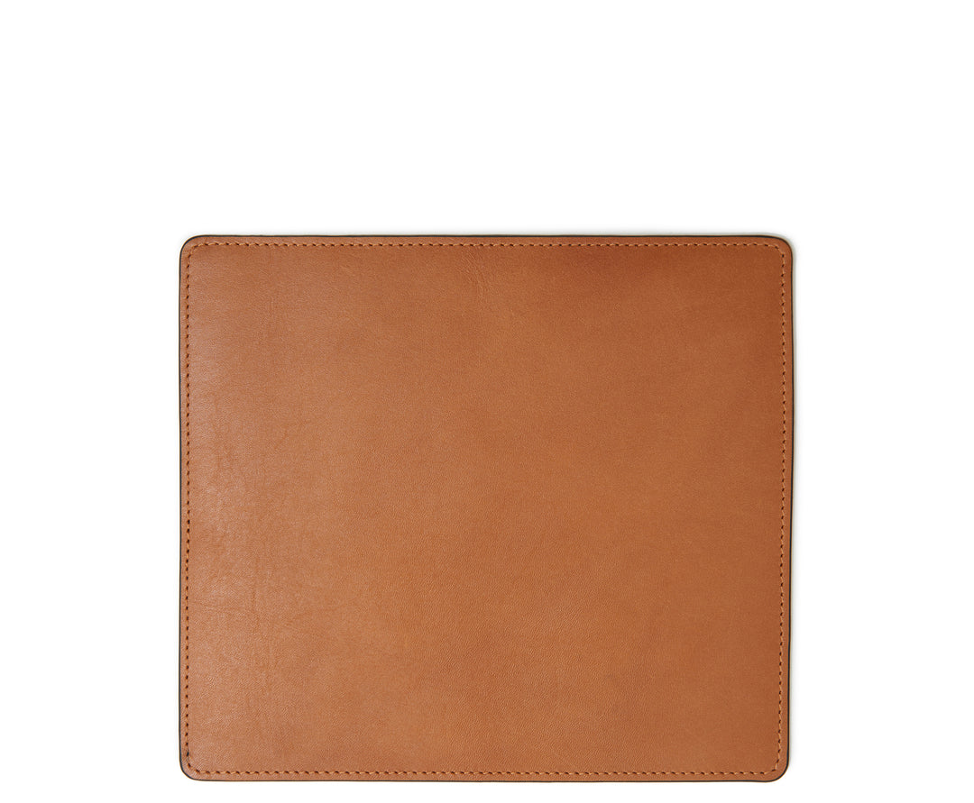 Tan Leather mouse pad The Mead is a smooth American full-grain leather mouse pad backed with a non-skid durable rubber mat. #color_tan