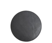 Black Leather circular placemat Add richness and depth to your dining table with the Nelson leather placemat. The Nelson is handcrafted with American full-grain leather and is backed with a non-skid durable rubber mat.