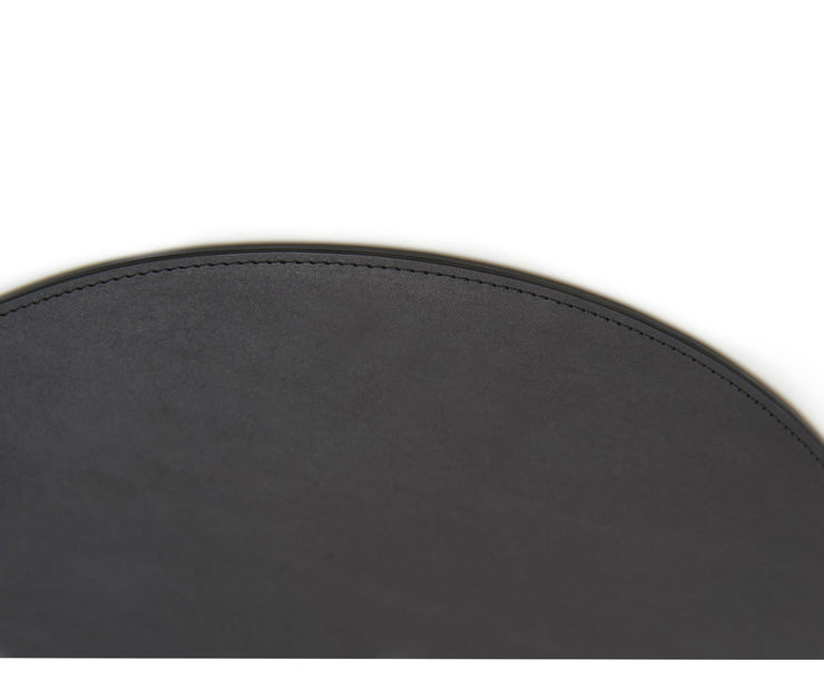 Black Hover Leather circular placemat