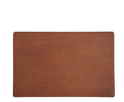 Espresso Leather rectangular placemat Add elegance to your dining table with the Nash leather placemat. Available in three classic, neutral colors, the Nash leather placemat is backed with a non-skid durable rubber mat.