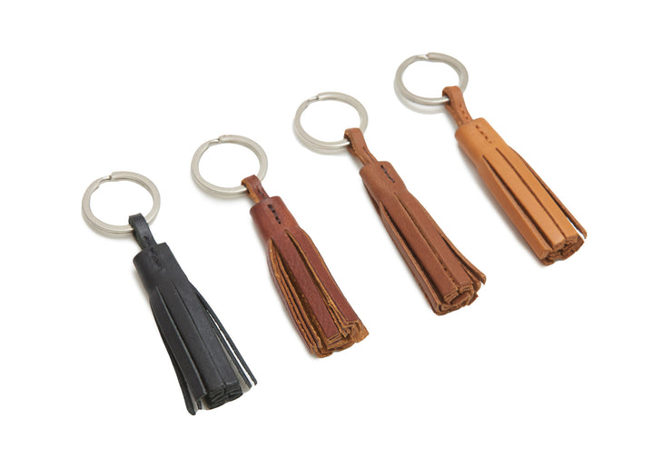 Hicarer 12 Pieces Leather Tassels Keychain Key Rings Circle PU