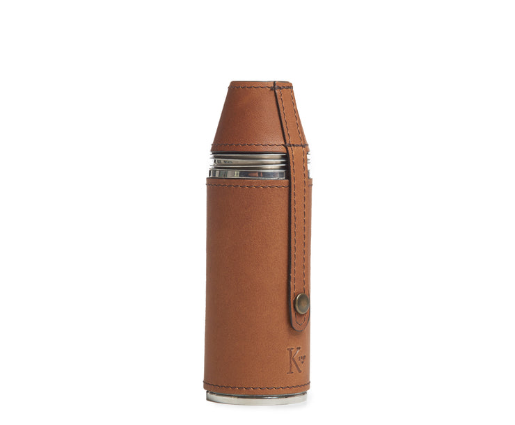 Espresso hover Leather bottle flask