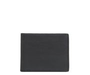 Black Slim leather wallet The York leather billfold is handcrafted with American full-grain leather and offers a slim minimalist profile. With six scalloped credit card pockets and a vertical stash pocket, the York is perfect for traveling light while keeping your cards and cash secure.