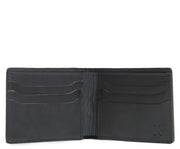 Black Hover Slim leather wallet Handcrafted with American full-grain vegetable tanned leather Slim but full featured with 6 credit card pockets One vertical stash pockets Scalloped shape card slots to allow for easy card recognition All edges are hand burnished and inked Fully lined bill compartment for easy entry and exit of bills Dimensions: 3.5" x .5" x 4.5"