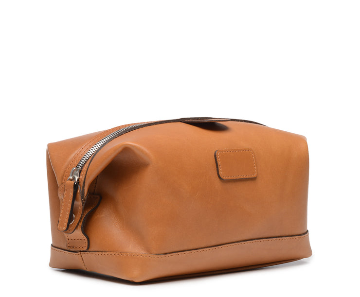 Tan Leather Dopp Kit