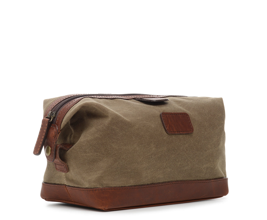 Olive Hover Waxed Canvas Dopp Kit #color_olive
