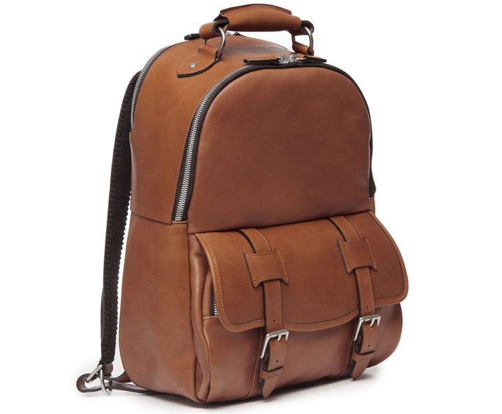 Brown Hover Classic Leather Backpack #color_brown