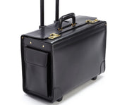 Black Hover Leather Wheeled Catalog Case