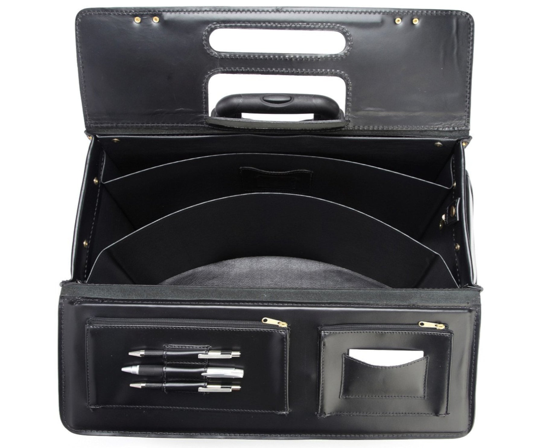 The Litigator Black Leather Wheeled Catalog Case Fits 17" Laptops