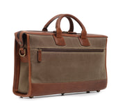 Olive Hover Slim Waxed Canvas Laptop Briefcase
