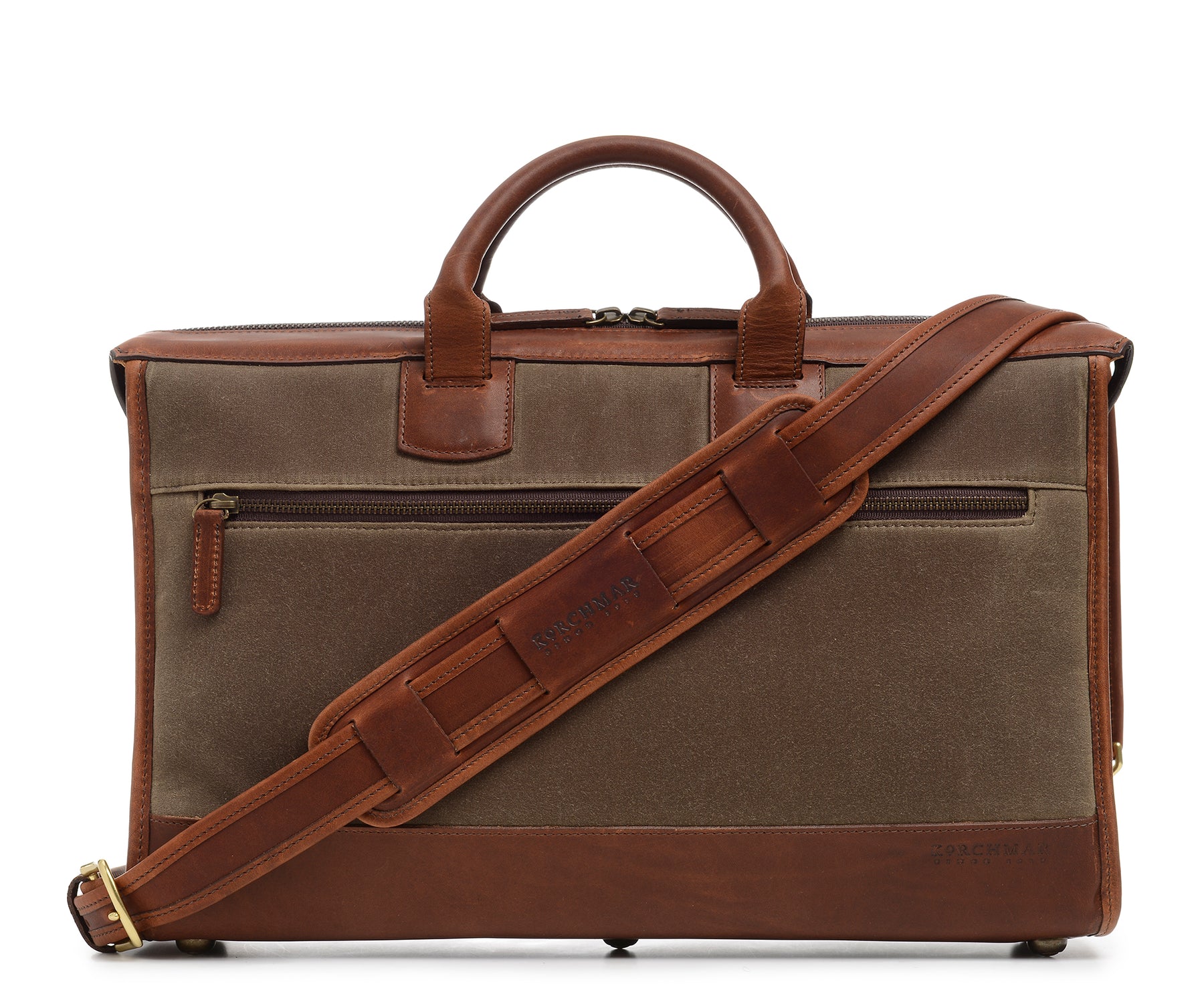 Korchmar - Men's Waxed Canvas Briefcase with iPad Sleeve