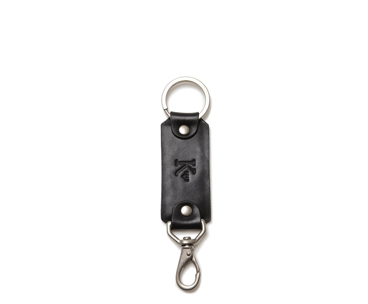 Black Leather Swivel Hook Key Chain