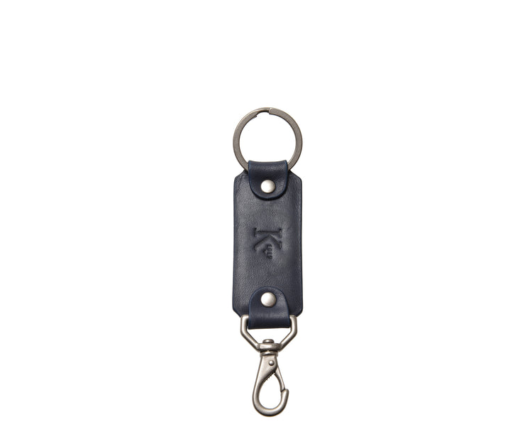 Ocean Blue Leather Swivel Hook Key Chain
