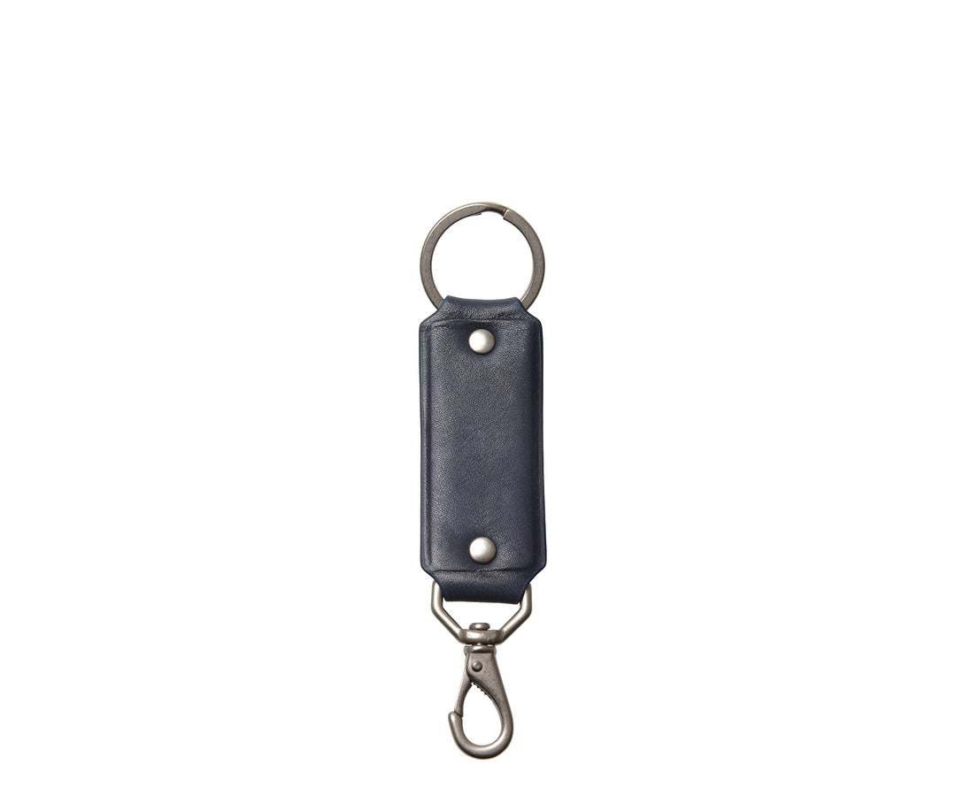 Ocean Blue Hover Full-grain mill dyed American leather Steel key ring Brass swivel snap hook Handcrafted with care in our own factory Dimensions: 5.75" x 1.25"    FREE Monogramming up to 3 letters. #color_ocean-blue
