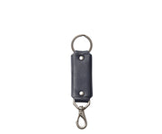 Ocean Blue Hover Full-grain mill dyed American leather Steel key ring Brass swivel snap hook Handcrafted with care in our own factory Dimensions: 5.75" x 1.25"    FREE Monogramming up to 3 letters.