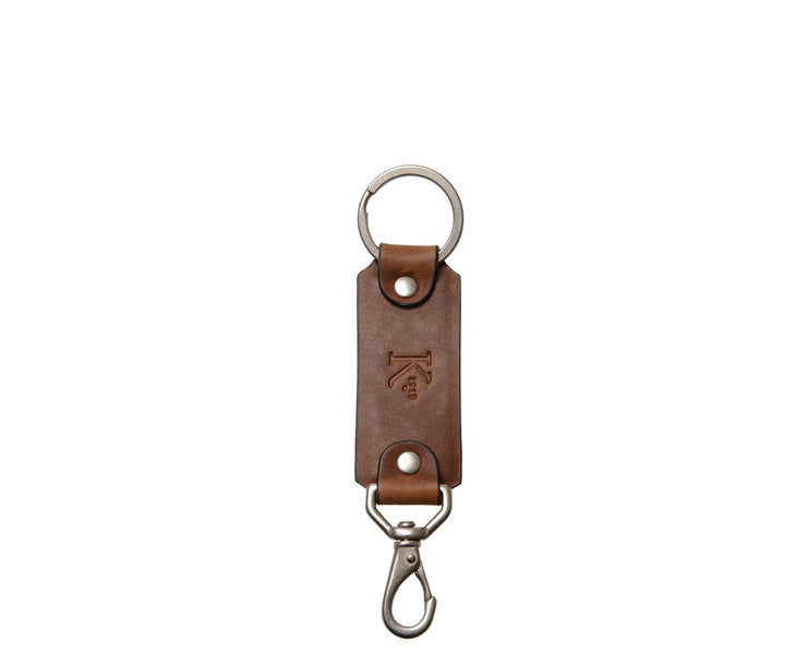 Espresso Leather Swivel Hook Key Chain