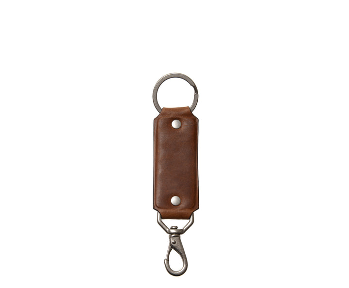 Espresso Hover Full-grain mill dyed American leather Steel key ring Brass swivel snap hook Handcrafted with care in our own factory Dimensions: 5.75" x 1.25"    FREE Monogramming up to 3 letters. #color_espresso