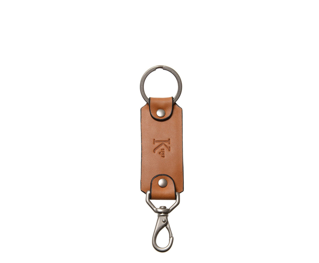Tan Leather Swivel Hook Key Chain #color_tan