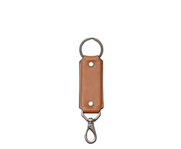 Tan Hover Full-grain mill dyed American leather Steel key ring Brass swivel snap hook Handcrafted with care in our own factory Dimensions: 5.75" x 1.25"    FREE Monogramming up to 3 letters. #color_tan