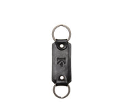 Black Leather Double Loop Key Chain