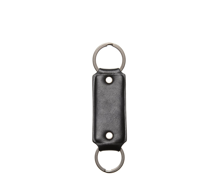 Milloo Leather Handwoven Keyring with Clip - Grey Distressed Orange