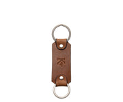Espresso Leather Double Loop Key Chain