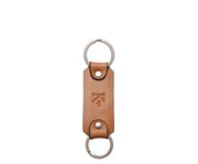 Tan Leather Double Loop Key Chain