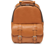Tan Classic Leather Backpack The Lewis in Korchmar's Classic Leather is made of American cowhide leather that is selected from the top 5% of available hides. Colored only with aniline dyes, this leather retains its natural beauty over time and features visible markings that are characteristic of only the finest leather. A classic backpack silhouette, the Lewis is designed with both daily commutes and weekend excursions in mind.