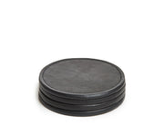 Black Leather Coaster Set 