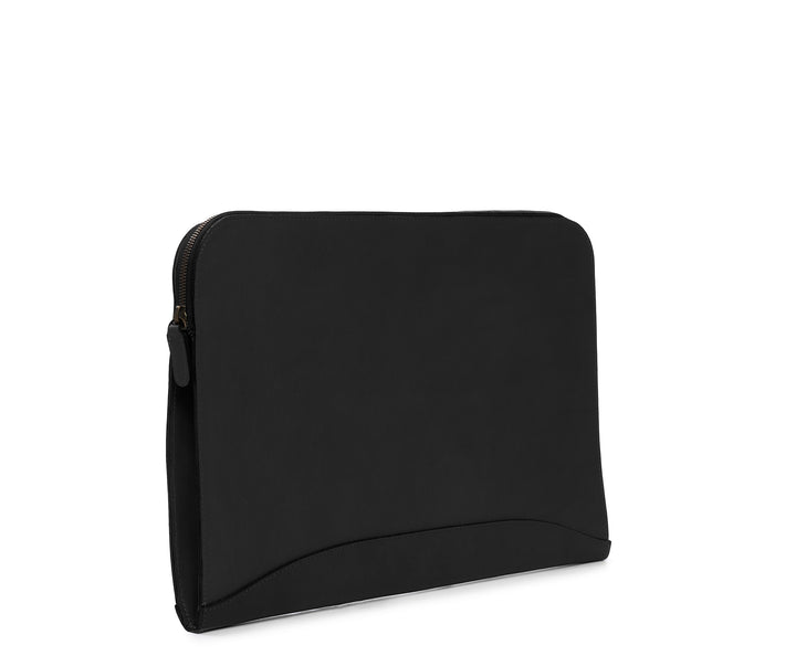 Black Hover Zippered Leather Envelope #color_black