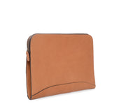 Tan Hover Zippered Leather Envelope