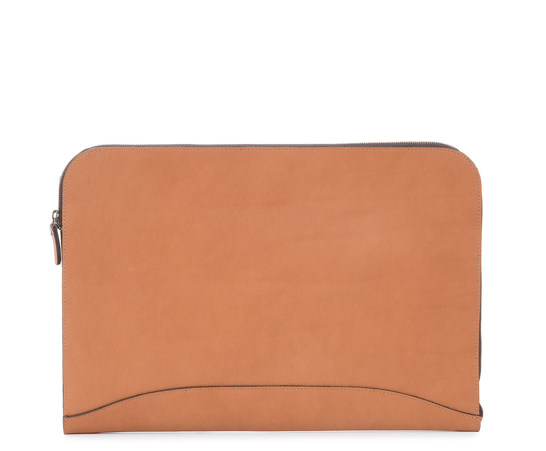 Tan Zippered Leather Envelope The Grant leather envelope is handcrafted with rich oil-tanned leather, and is designed to protect papers and files. #color_tan