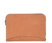 Tan Zippered Leather Envelope The Grant leather envelope is handcrafted with rich oil-tanned leather, and is designed to protect papers and files.