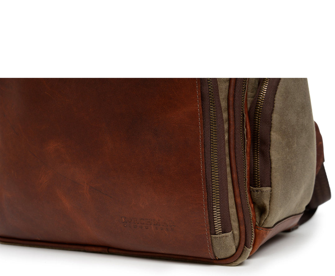 canvas leather backpack zipper Korchmar Mason Backpack