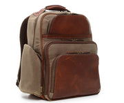 Olive Hover Waxed Canvas and Leather Backpack