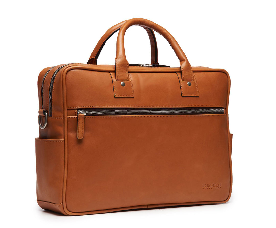 Tan Hover 15" Leather Laptop Briefcase #color_tan