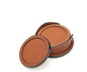 Tan Hover Leather Coasters 