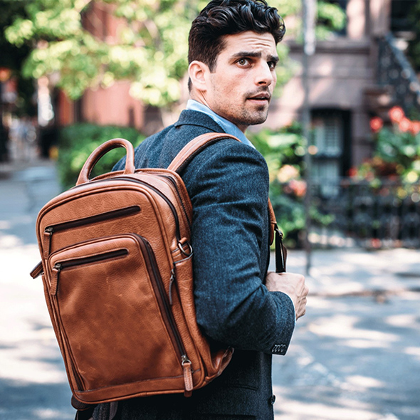 Graham Leather Commuter Backpack