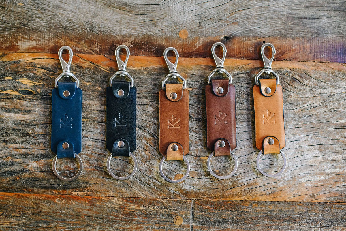Preston Leather Swivel Hook Key Chain