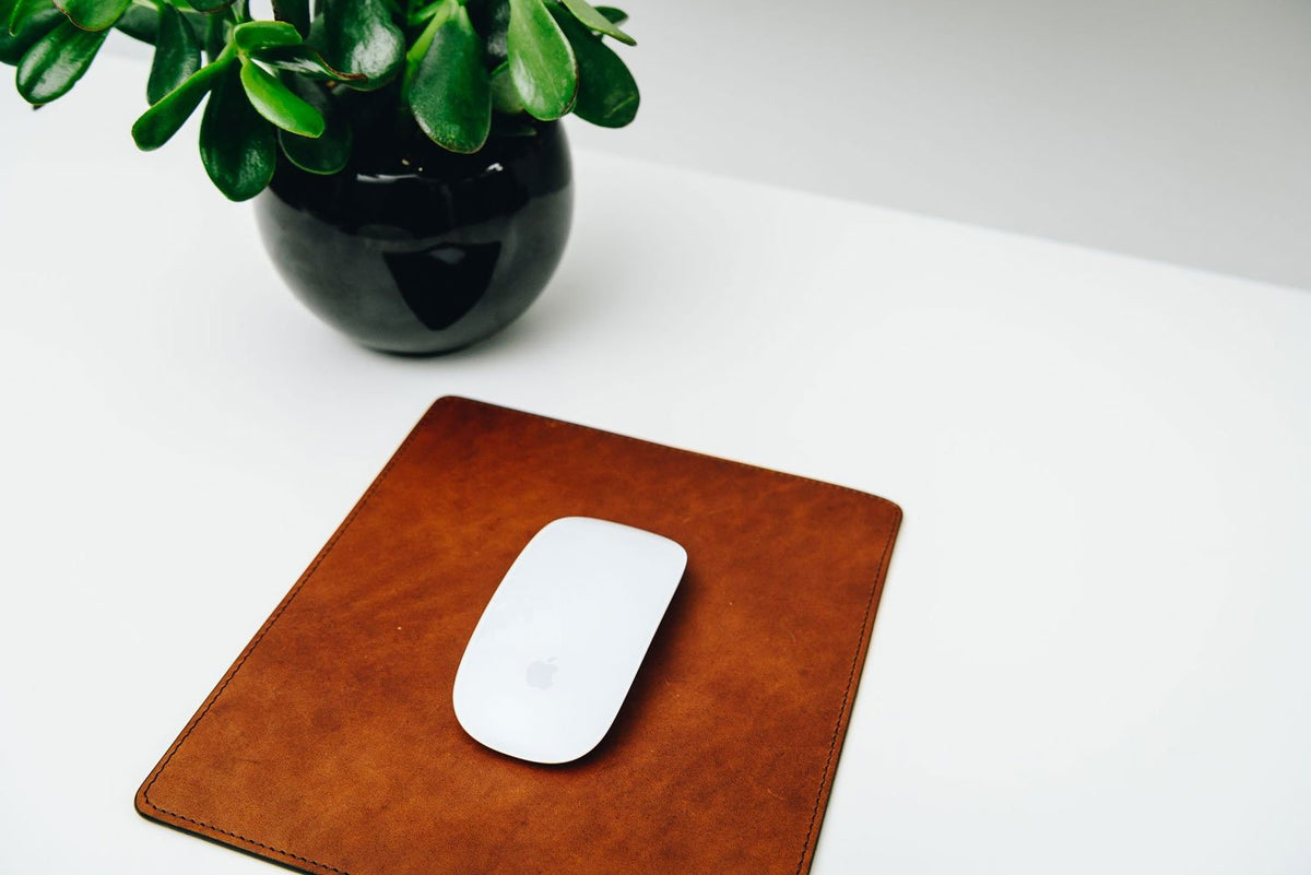 Each mouse pad's selection is one-of-a-kind and slightly unique given the natural characteristics of the leather