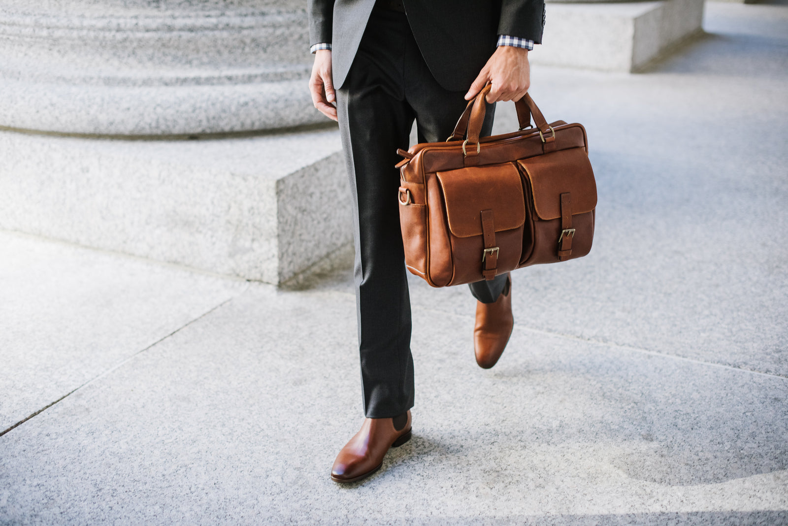 The Barton By Korchmar - Full Grain Leather Laptop Briefcase