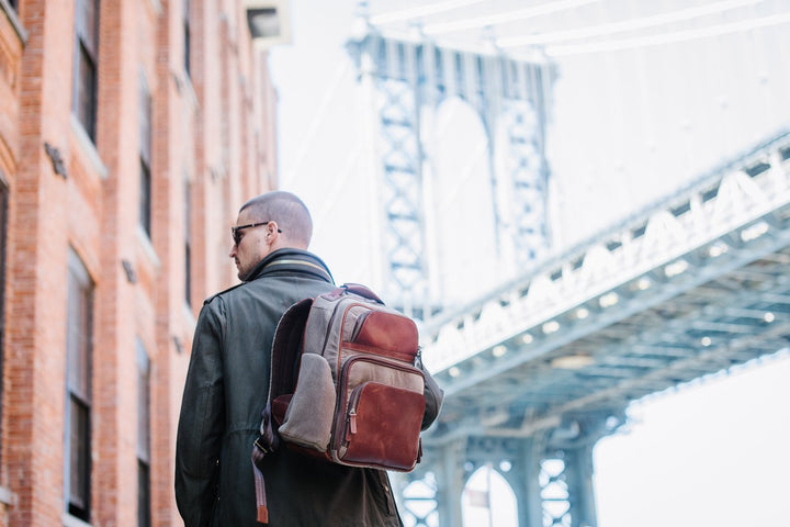 Mason Waxed Canvas And Leather Backpack